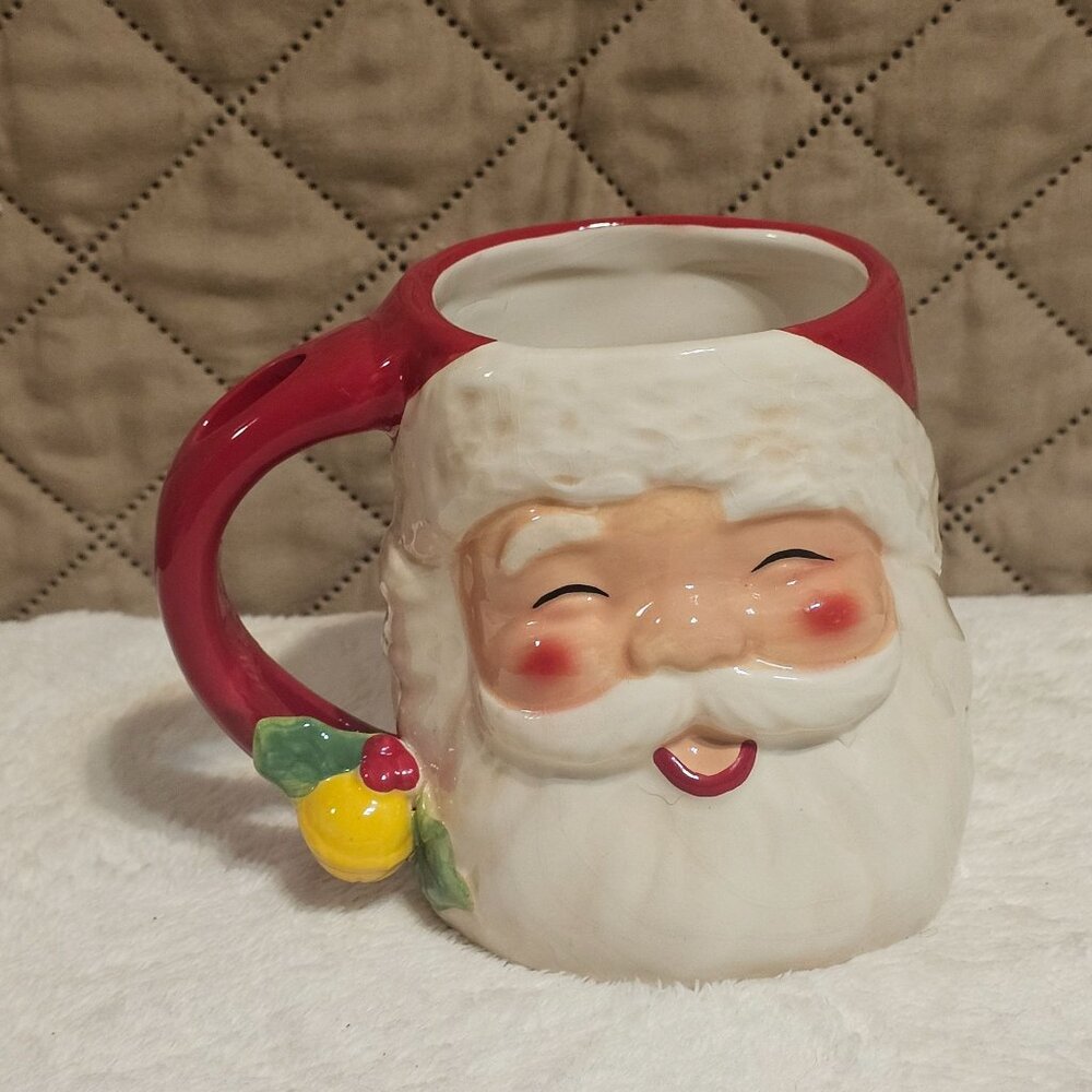Cracker Barrel Jingle & Mingle Lori Siebert Christmas Santa Claus Mug NO SPOON